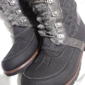 Rock & Candy Danleak Dark Grey Woven Faux Fur Lining Boots/Shoes Girl's sz US 4